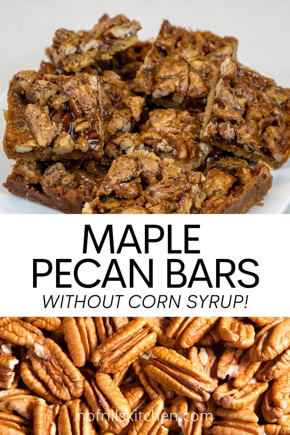 Maple Pecan Bars Without Corn Syrup Recipe No Frills Kitchen
