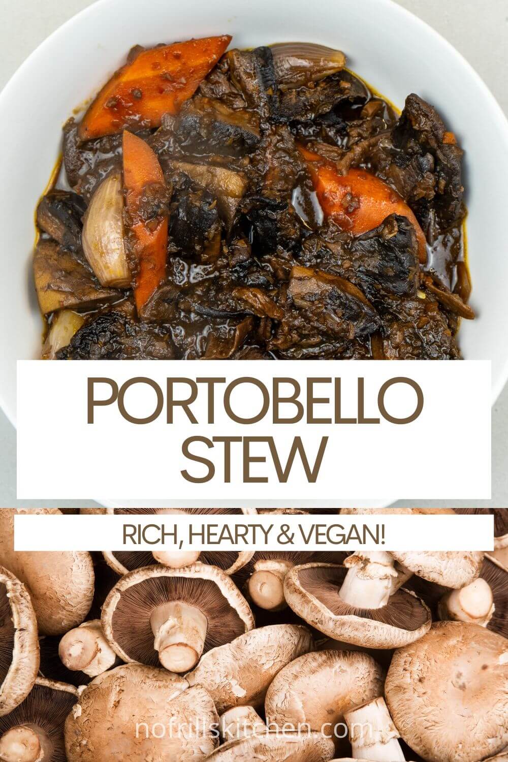 Rich & Hearty Vegan Portobello Mushroom Stew Recipe - No Frills Kitchen