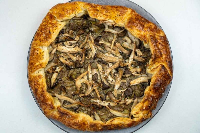 Leek Mushroom Galette with Puff Pastry