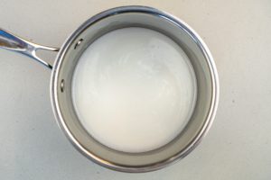 Heated coconut milk