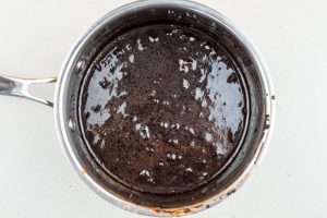 Adding the gelatin to the pot