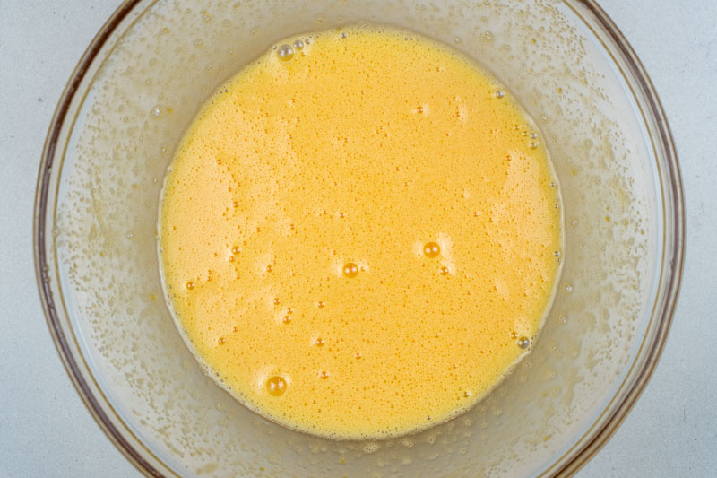 Whisking the eggs