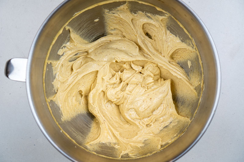 Beaten butter, eggs & sugar mixture