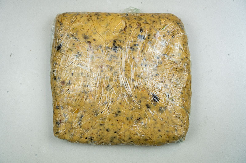 Wrapping the dough in plastic