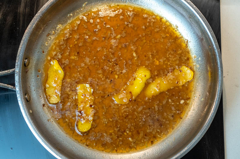Simmering the sauce