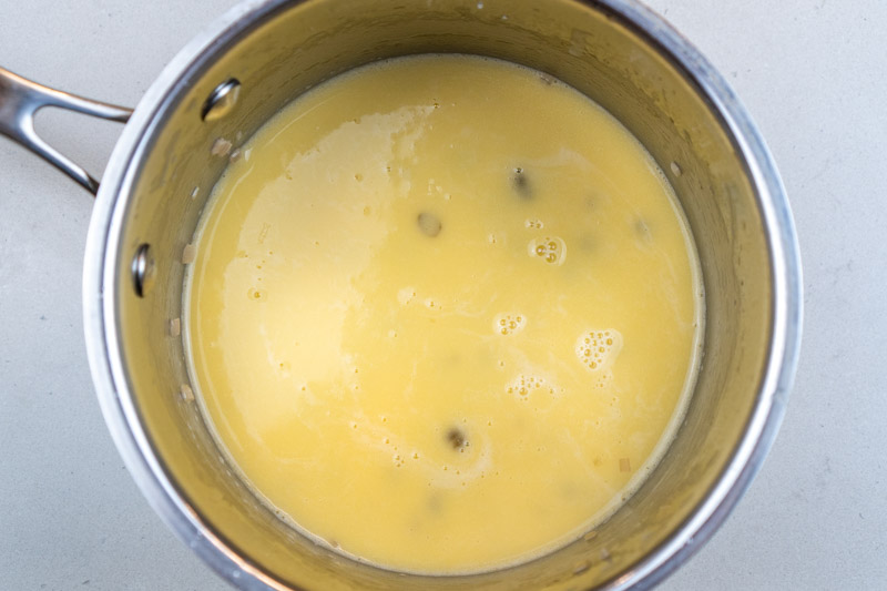 Stirring in the capers & lemon