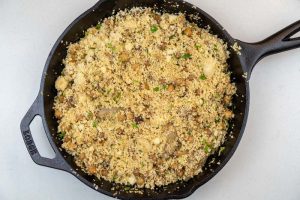 Mixing the couscous & chickpeas