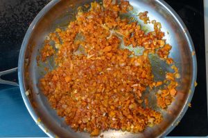 Mixture after adding the stock
