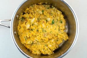 Making the potato mixture