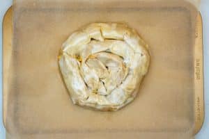 Rolled burek prior to baking