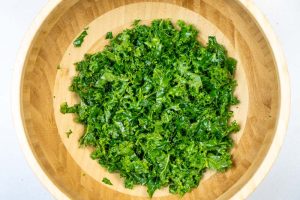 Prepping the kale