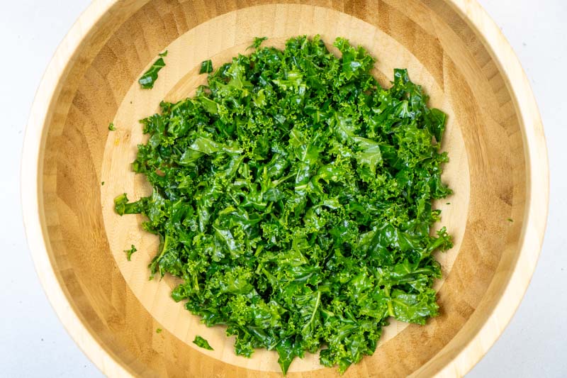 Prepping the kale