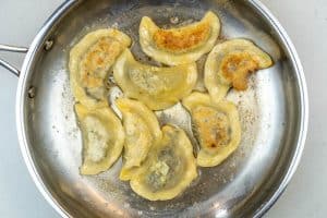 Frying the pierogi