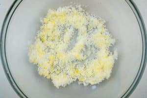 Massaging the sugar & lemon zest