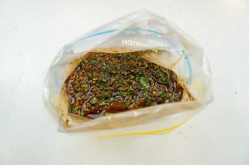 Combining the marinade