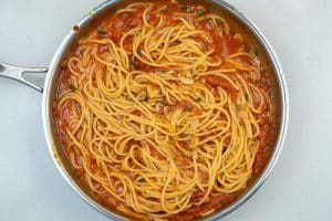 Stirring in the pasta