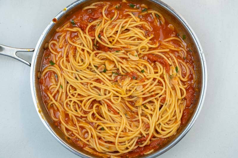 Stirring in the pasta