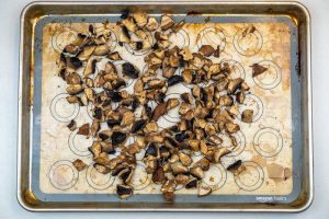 Roasting the mushrooms