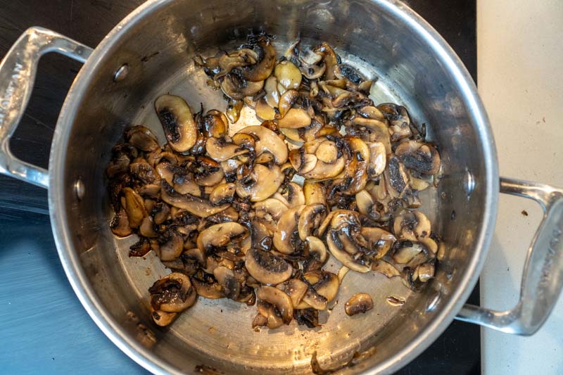 Cooking the mushrooms