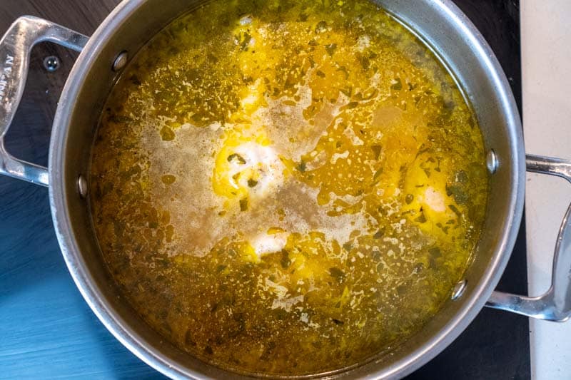 Stirring in the orzo