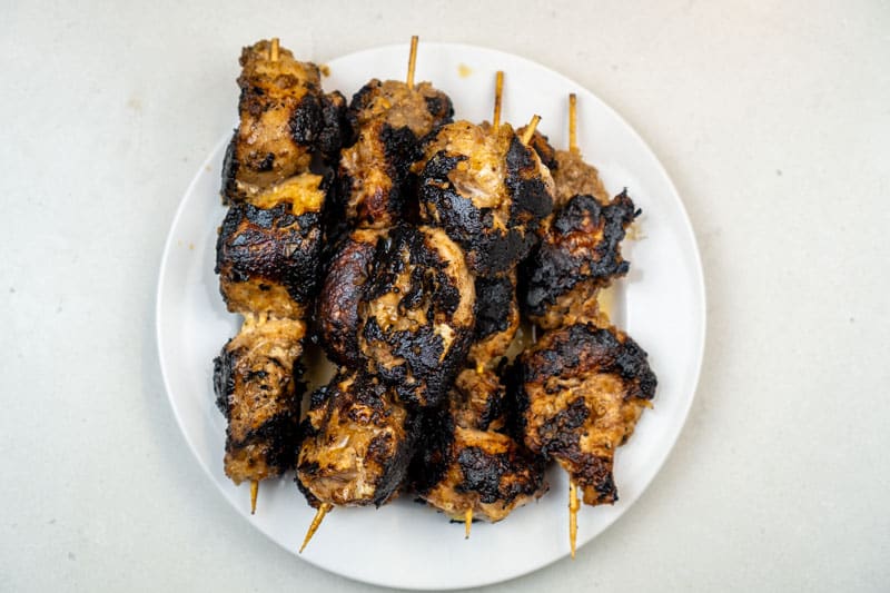 Grilled chicken skewers