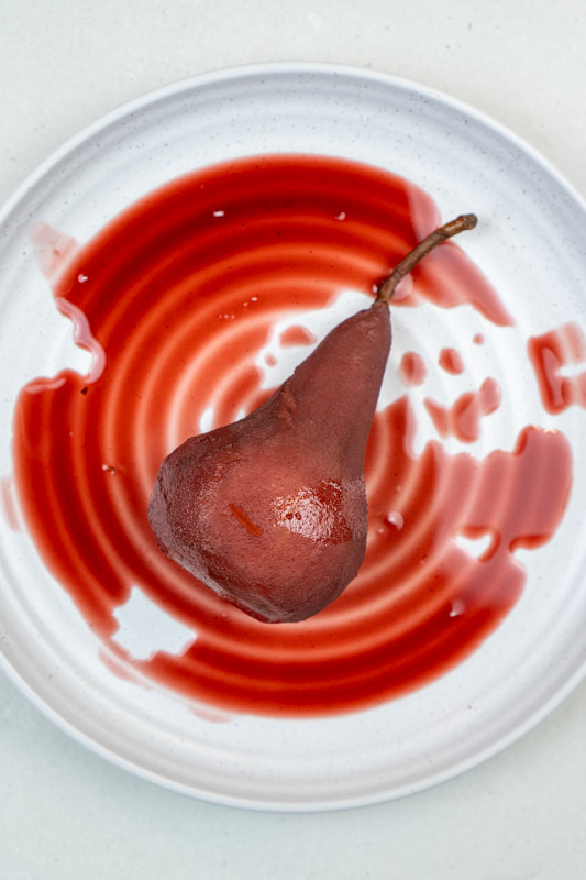 Poached Pears Without Alcohol