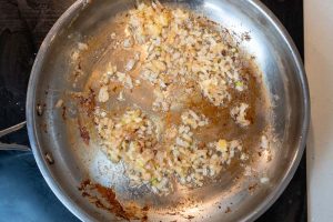 Cooking the garlic