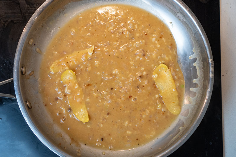 Simmering the sauce