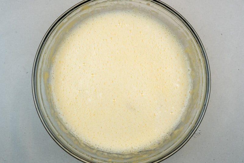 Mixing the eggs & milk mixture
