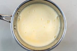Sieved custard mixture