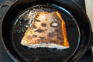 Cooking the salmon