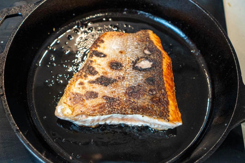 Cooking the salmon