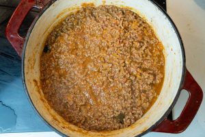 Simmering the sauce