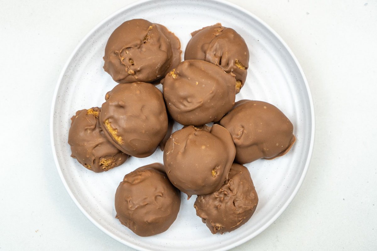 Chocolate Peanut Butter Balls Without Powdered Sugar