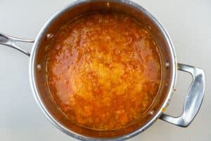 Reducing the tomato mixture