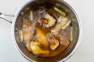 Simmering the broth