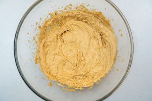 Whisking the peanut butter mixture