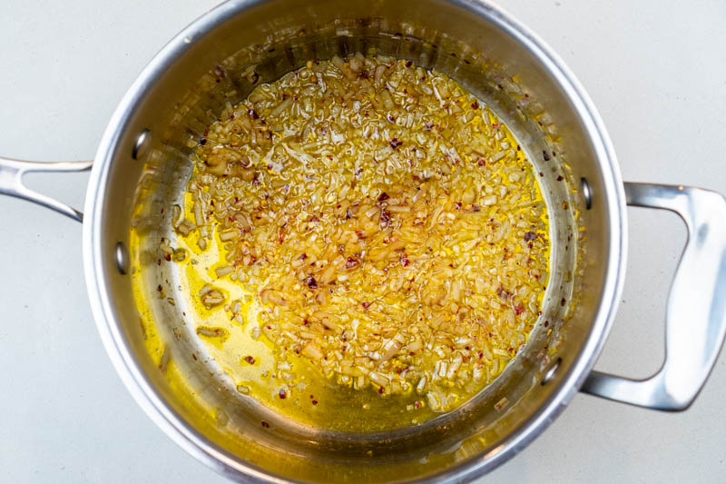 Cooking the shallot