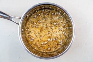 Allowing the syrup to boil