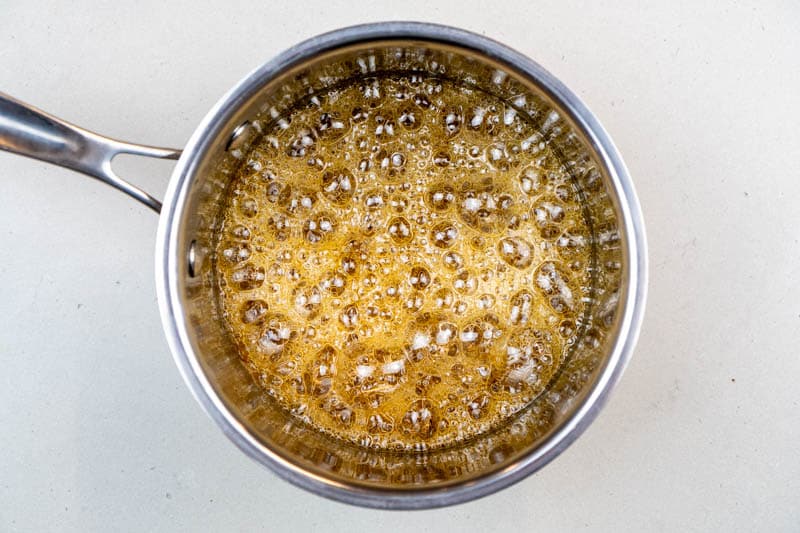 Allowing the syrup to boil