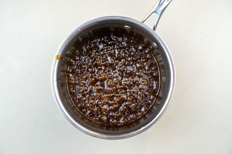 Allowing the mixture to bubble