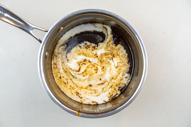 Swirling in the coconut milk