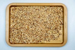 Toasting the walnuts