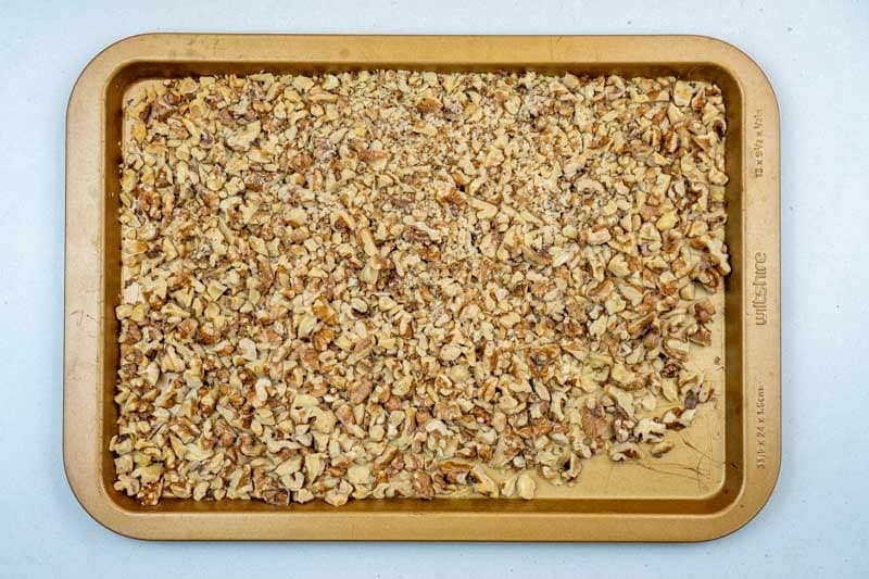 Toasting the walnuts