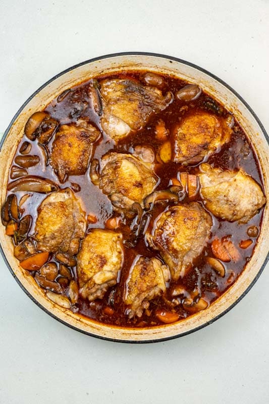 Coq Au Vin (No Wine & Bacon!)