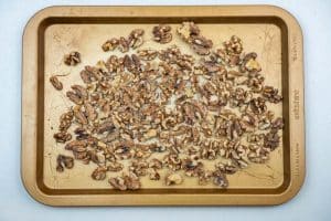 Toasting the walnuts