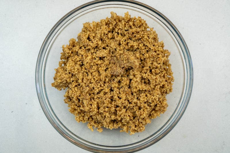 Grinding the walnuts