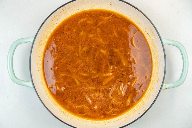 Cooking the onion mixture