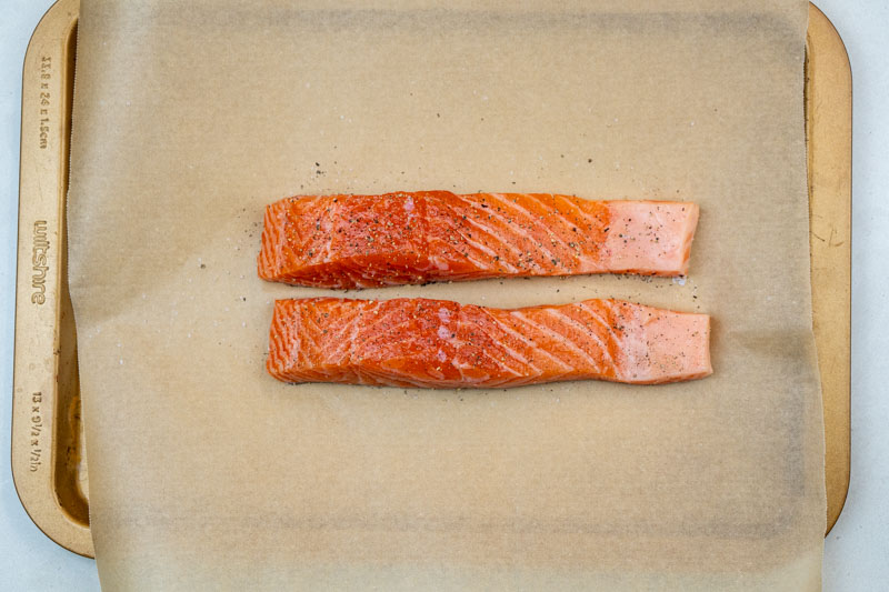 Prepped salmon