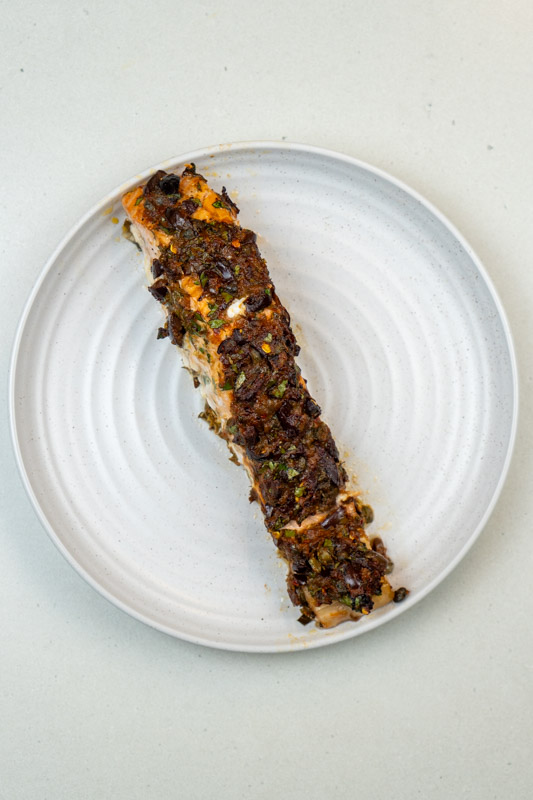 Baked Salmon with Capers & Olives